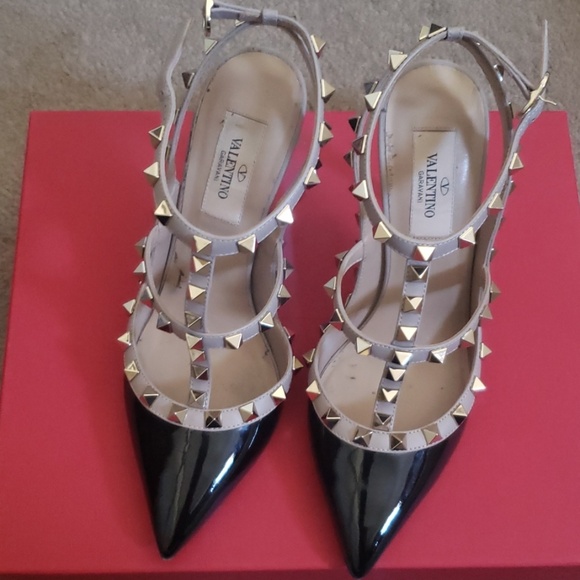 Valentino Rockstud 4" Pump Black/Beige size 36.5 - Picture 2 of 6